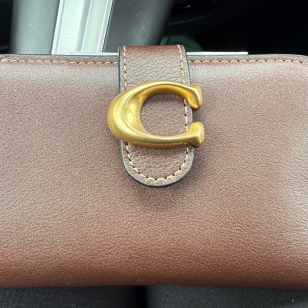 Coach Brown Tabby Wallet with Gold Clasp - Picture 9 of 11